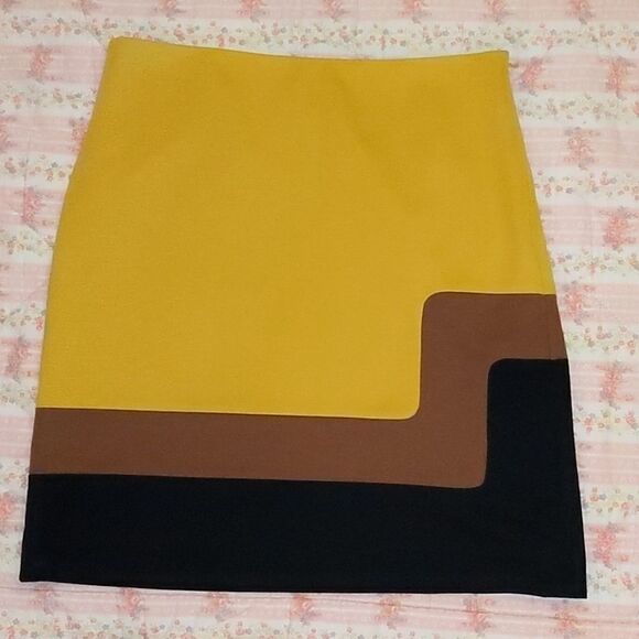 Ann Taylor LOFT color block skirt - Picture 2 of 7